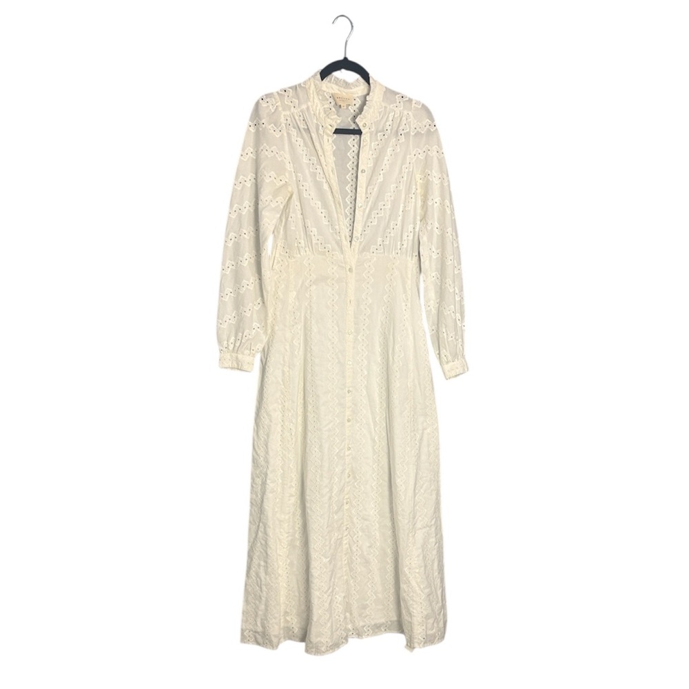 SOLD Sezane Elegant White Lace Maxi Dress